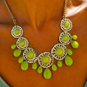 Estate Matte Gold & Olive Statement Necklace